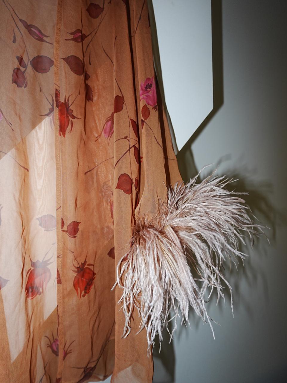 Marilyn Monroe by Warners floral feathered robe