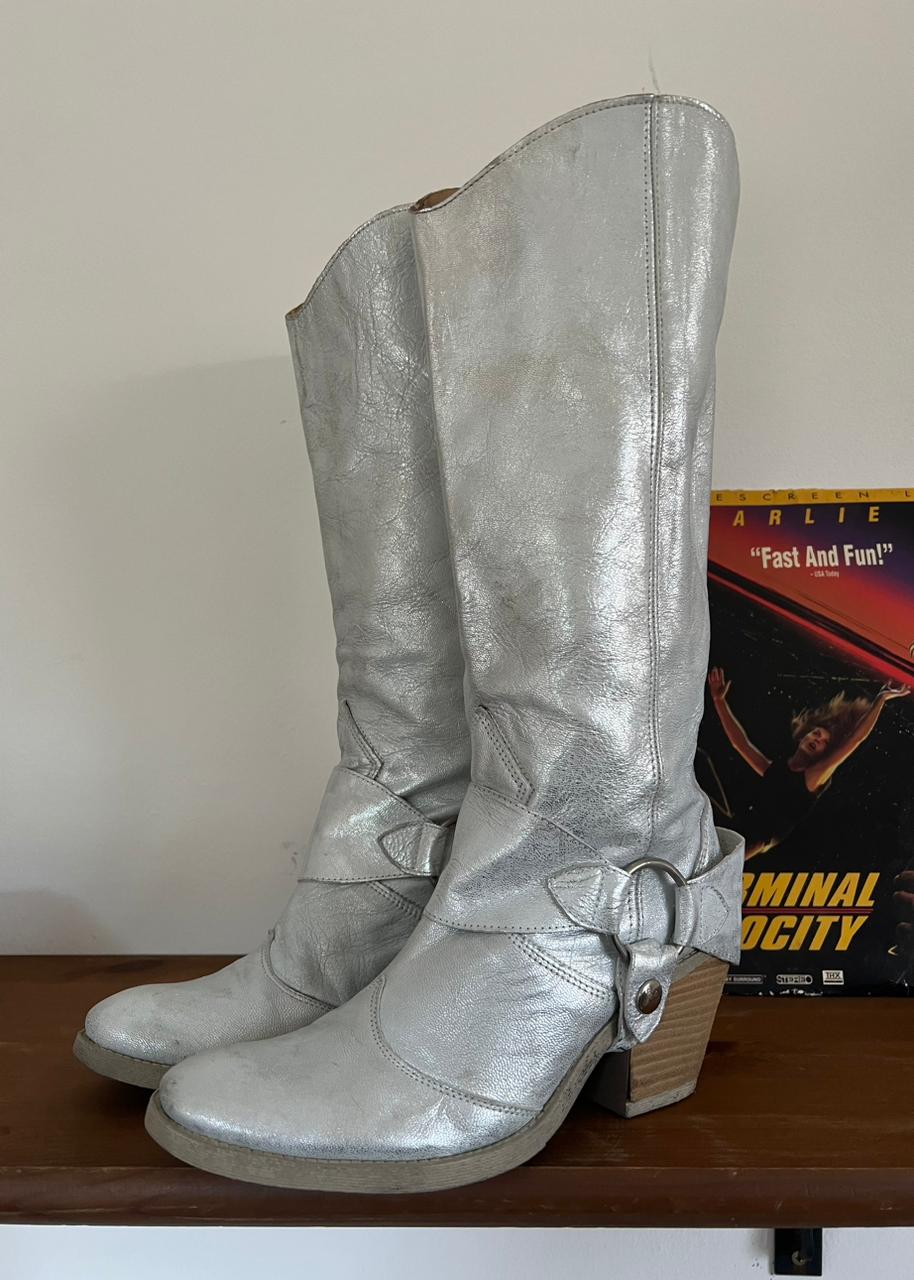 Made in Spain cowboy silver boots