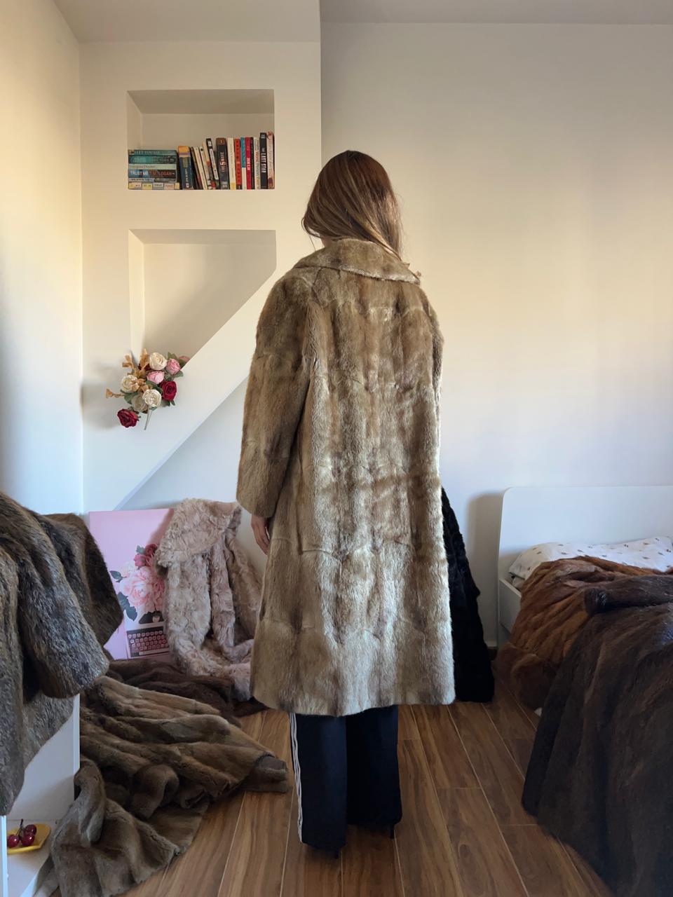 Keska real fur long coat