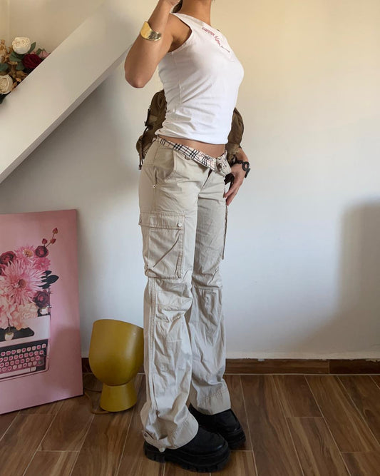 Burberry cargo low waist 00s pants