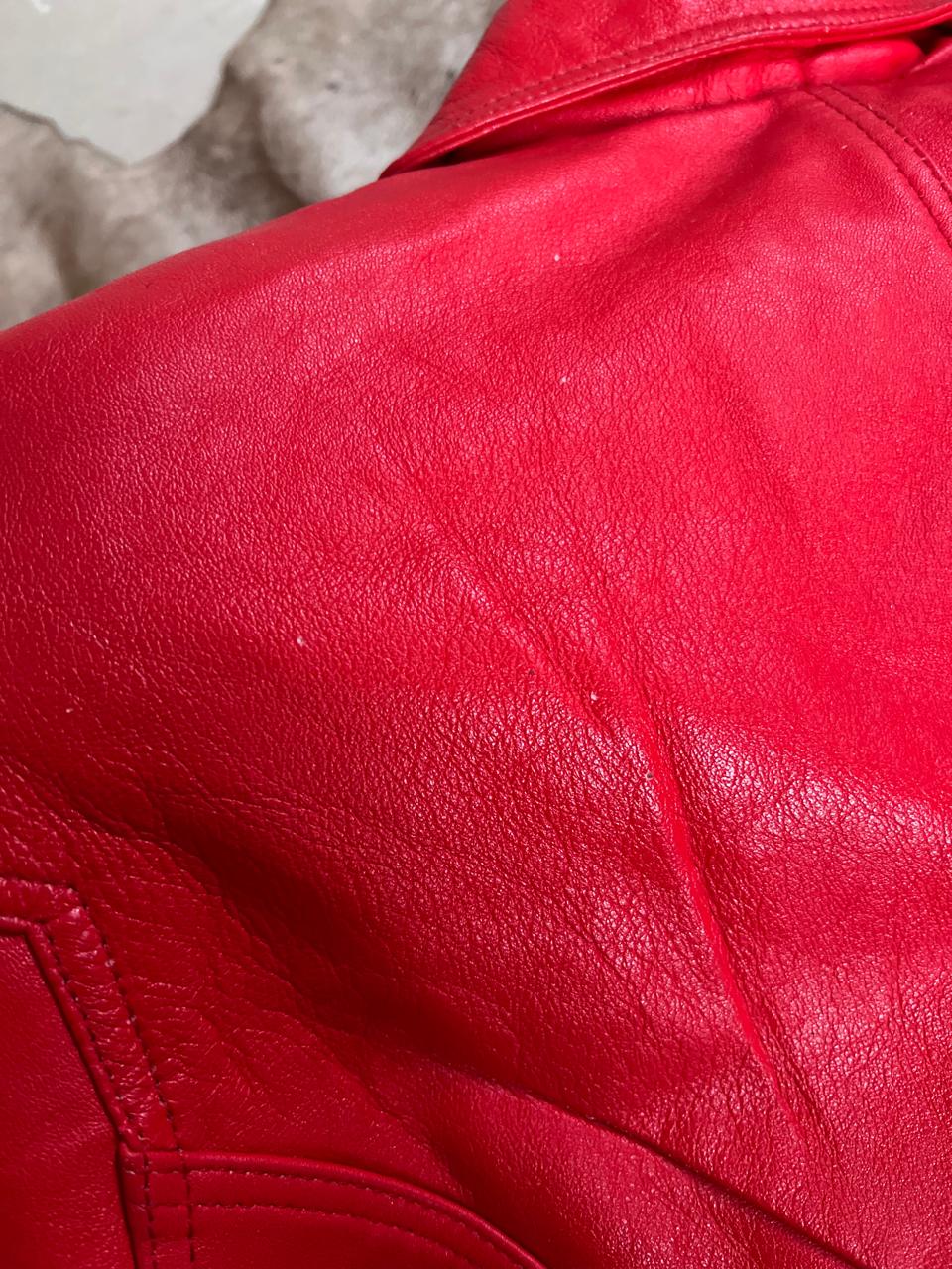 Red leather jacket