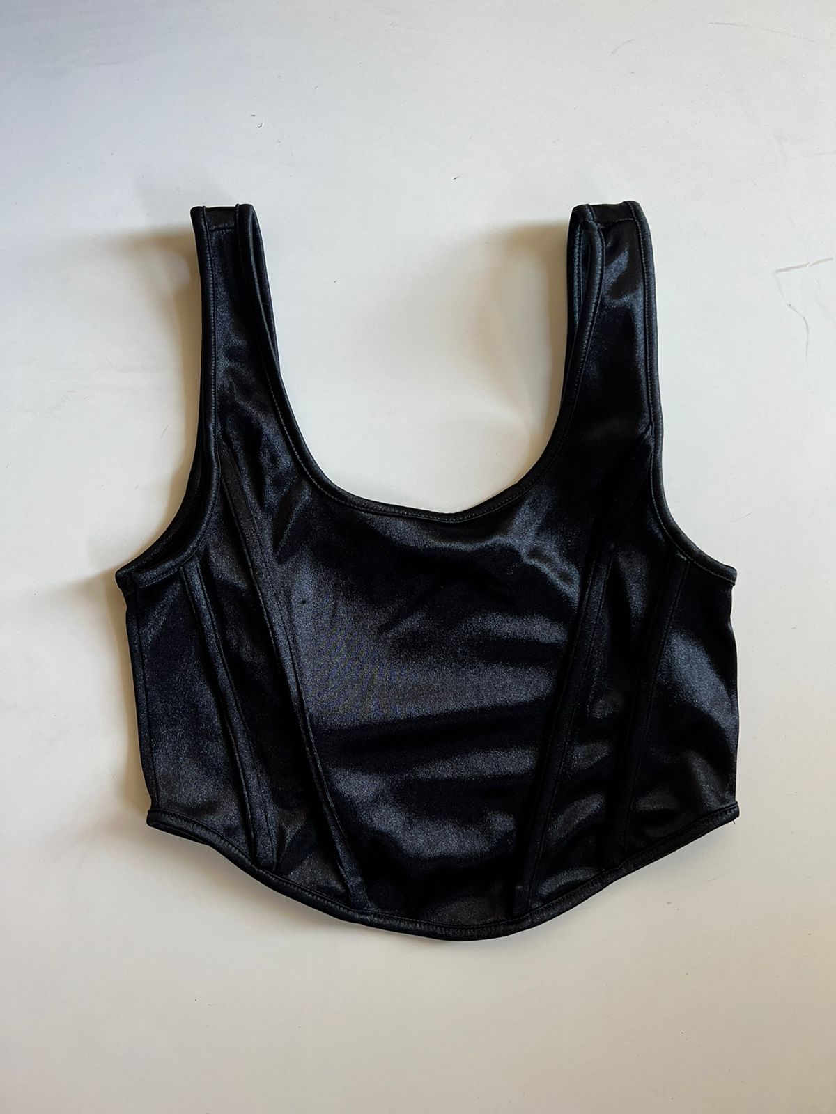 Satin cropped corset top