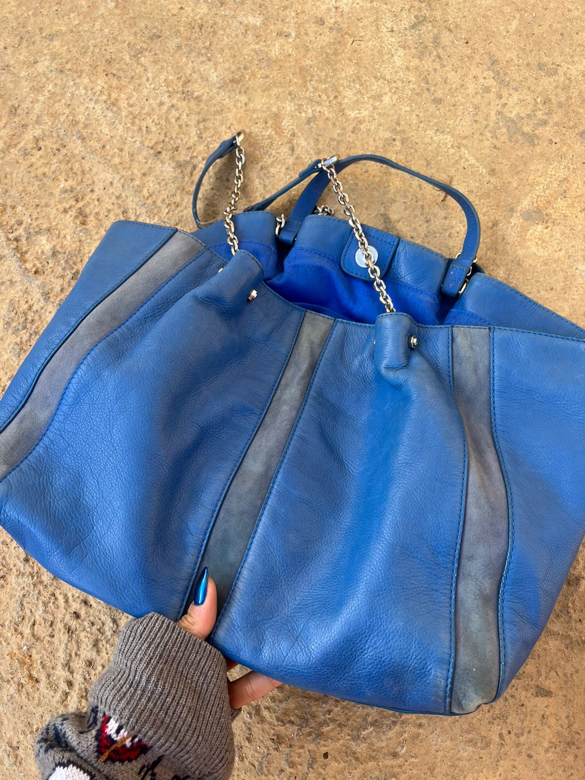 Diesel leather blue big bag