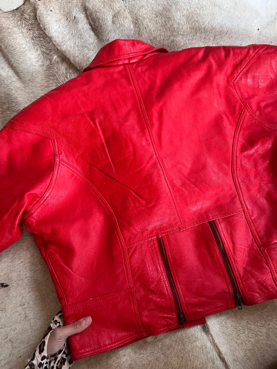 Red leather jacket