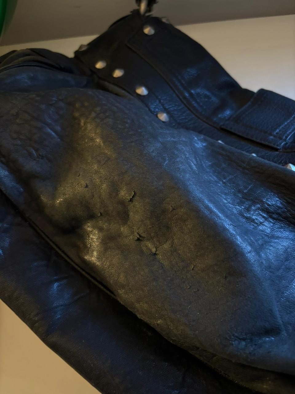 Just Cavalli leather studded shoulder bag