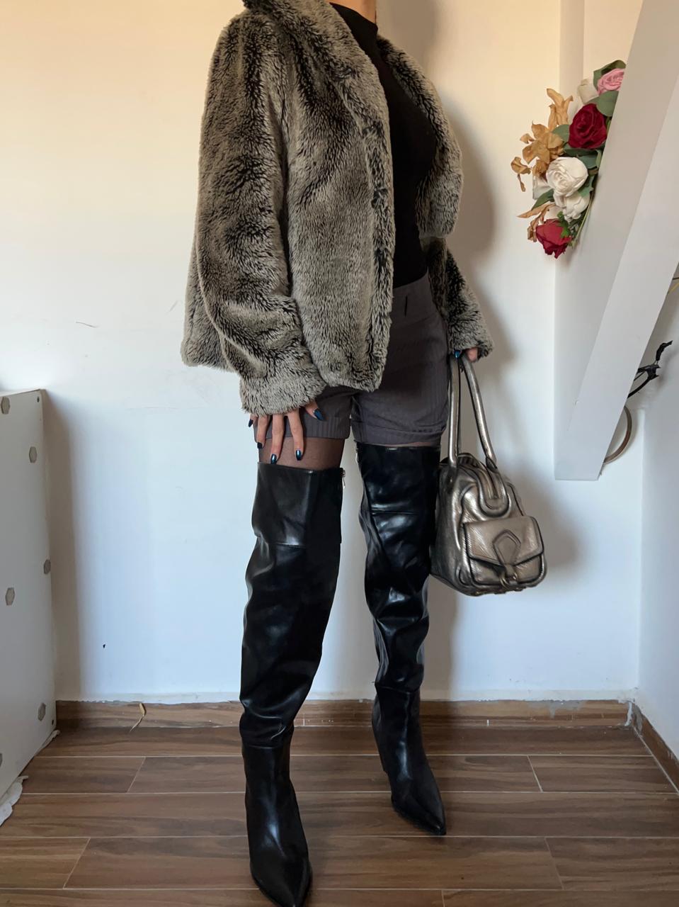 Faux fur grey jacket