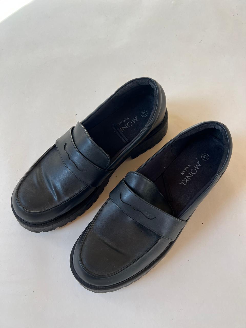 Monki chunky faux leather loafers