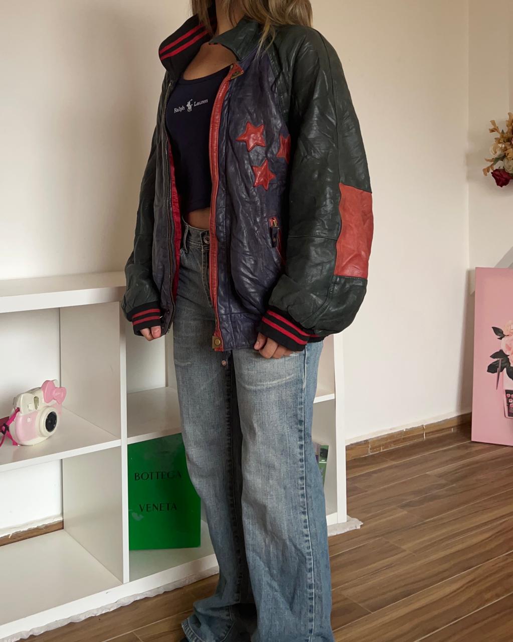 Bobo USA bomber 80s leather jacket
