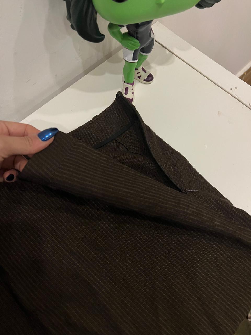 Kenzo unsymmetrical brown stripped skirt