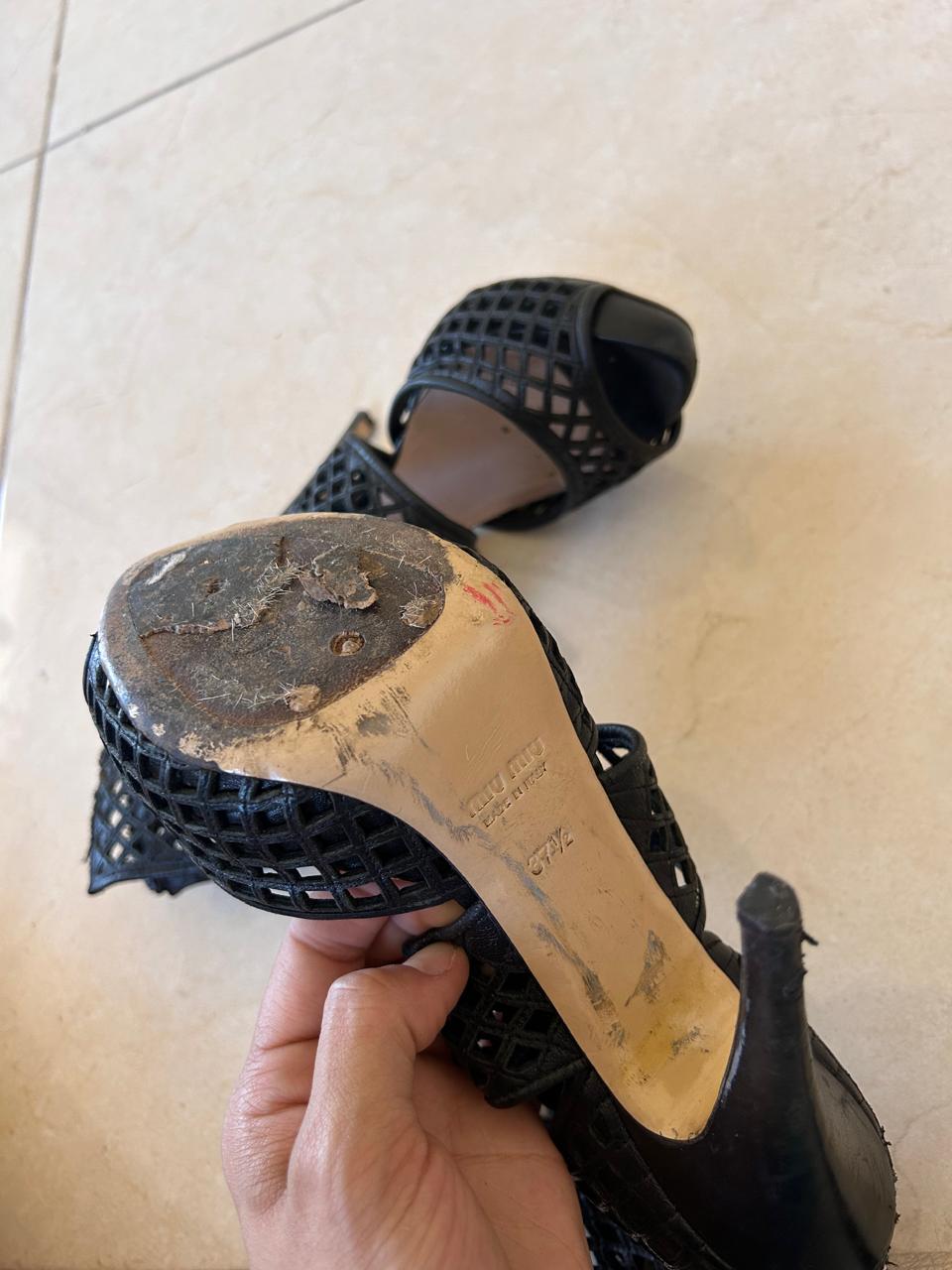 Miu Miu fishnet heels