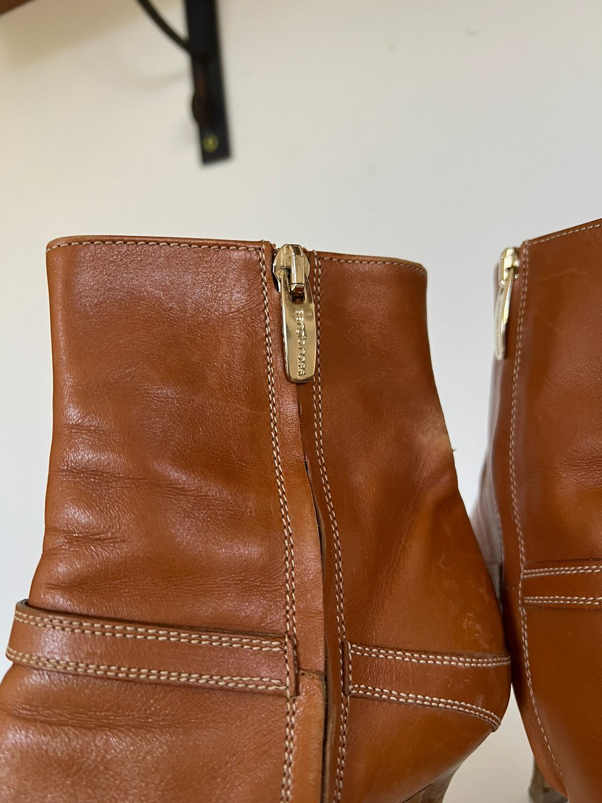 Sergio Rossi leather ankle high heeled boots