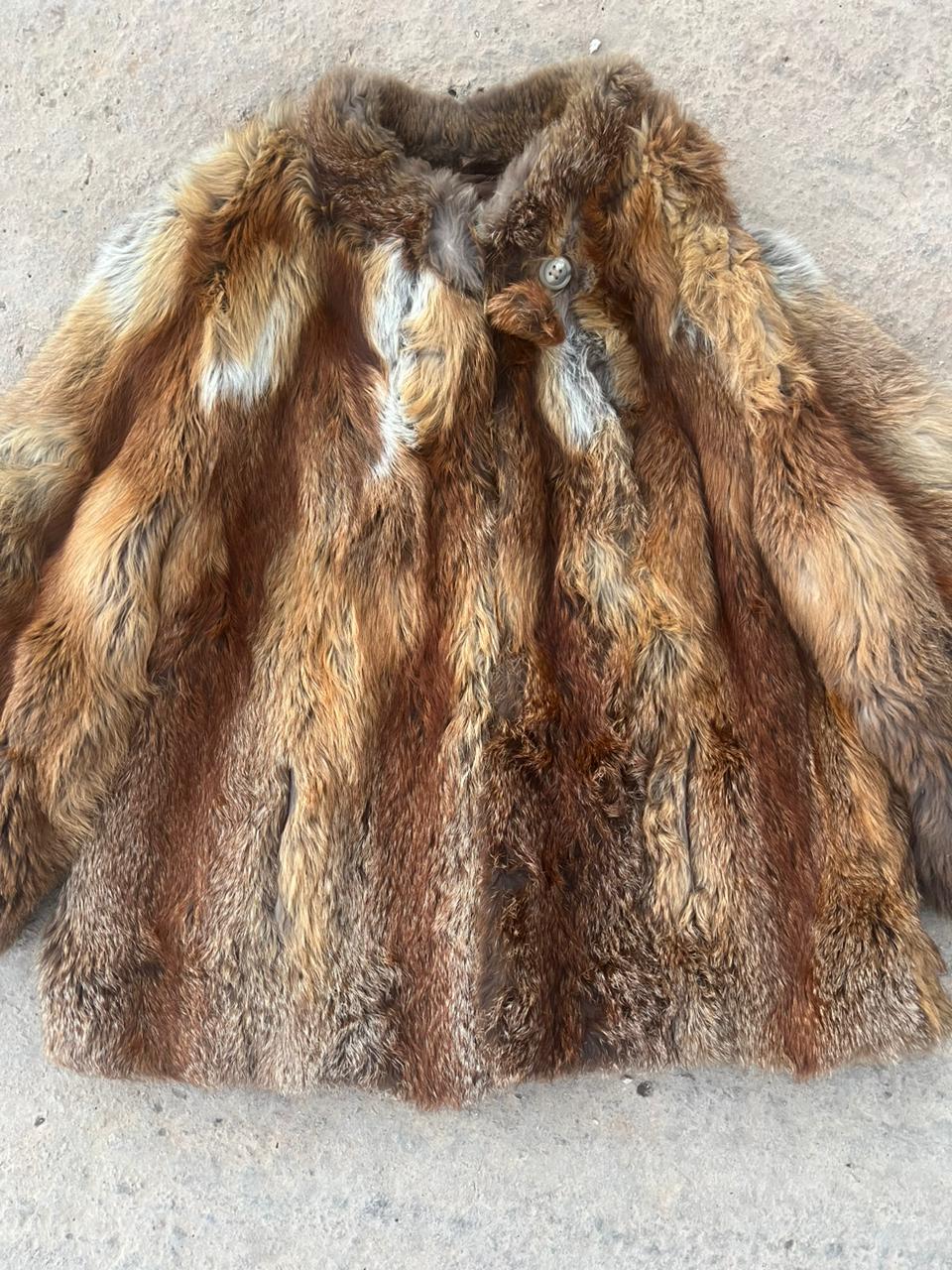 Real fox fur mini coat