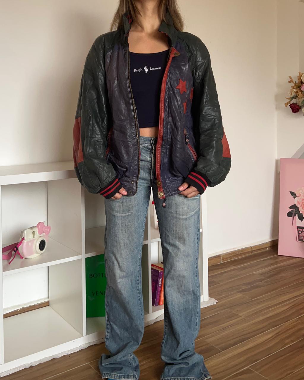 Bobo USA bomber 80s leather jacket