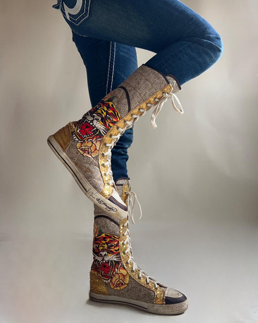 Ed Hardy sequin shoes