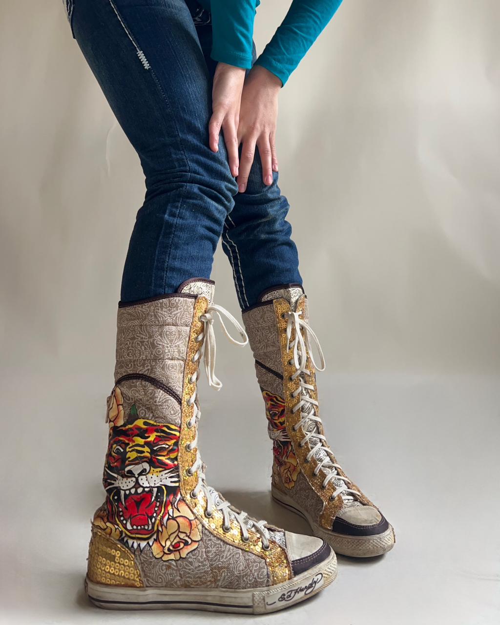 Ed Hardy sequin shoes