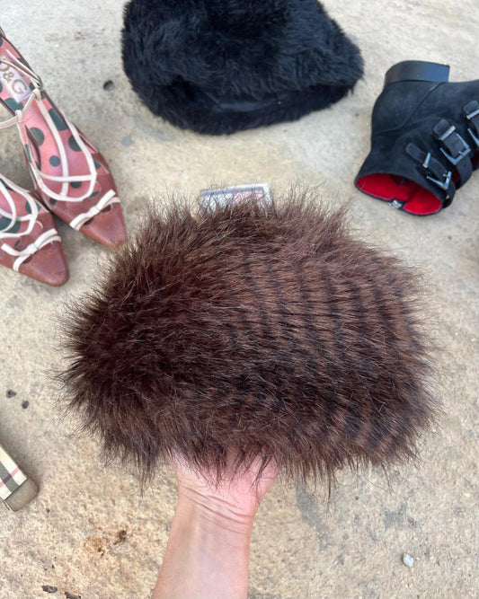 Brown fur hat