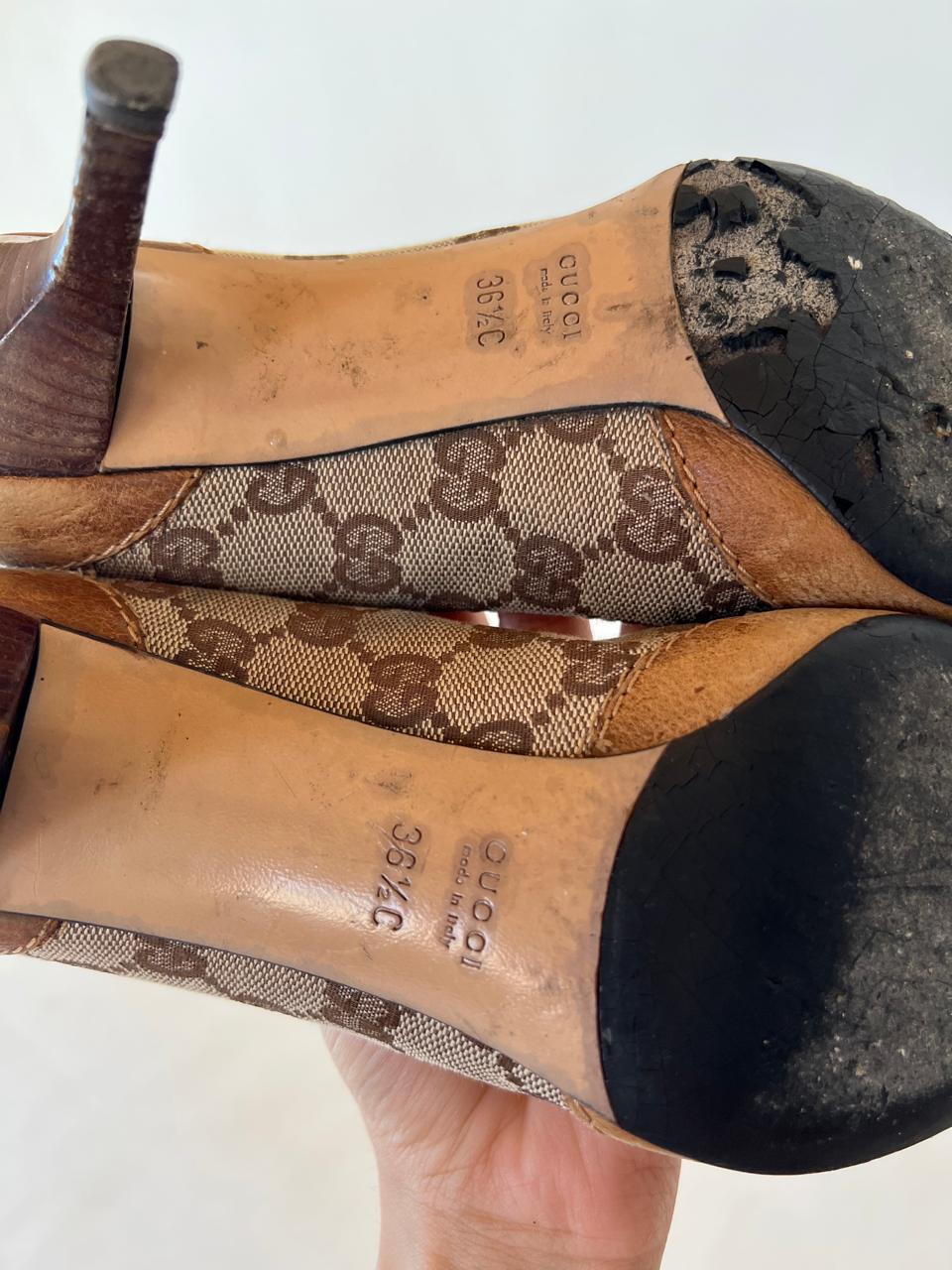 Gucci monogram vintage heels