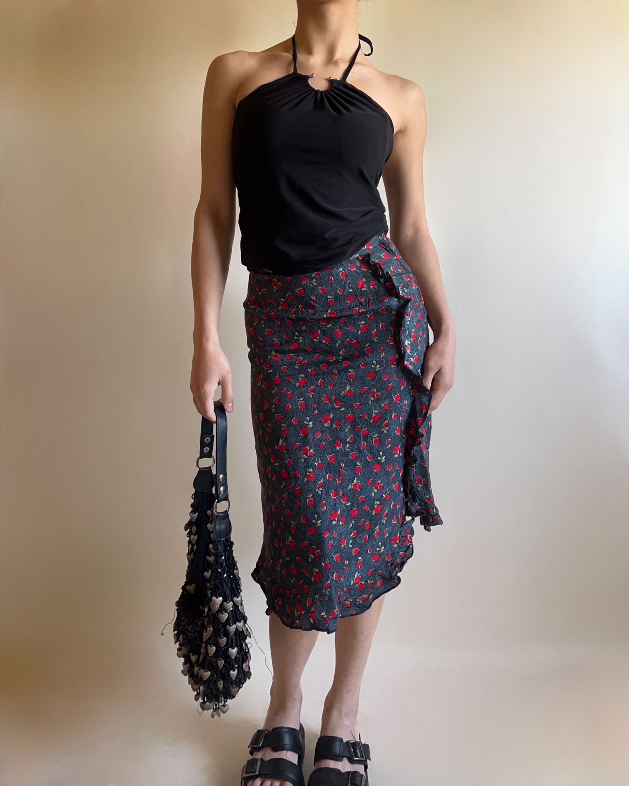 Floral midi skirt