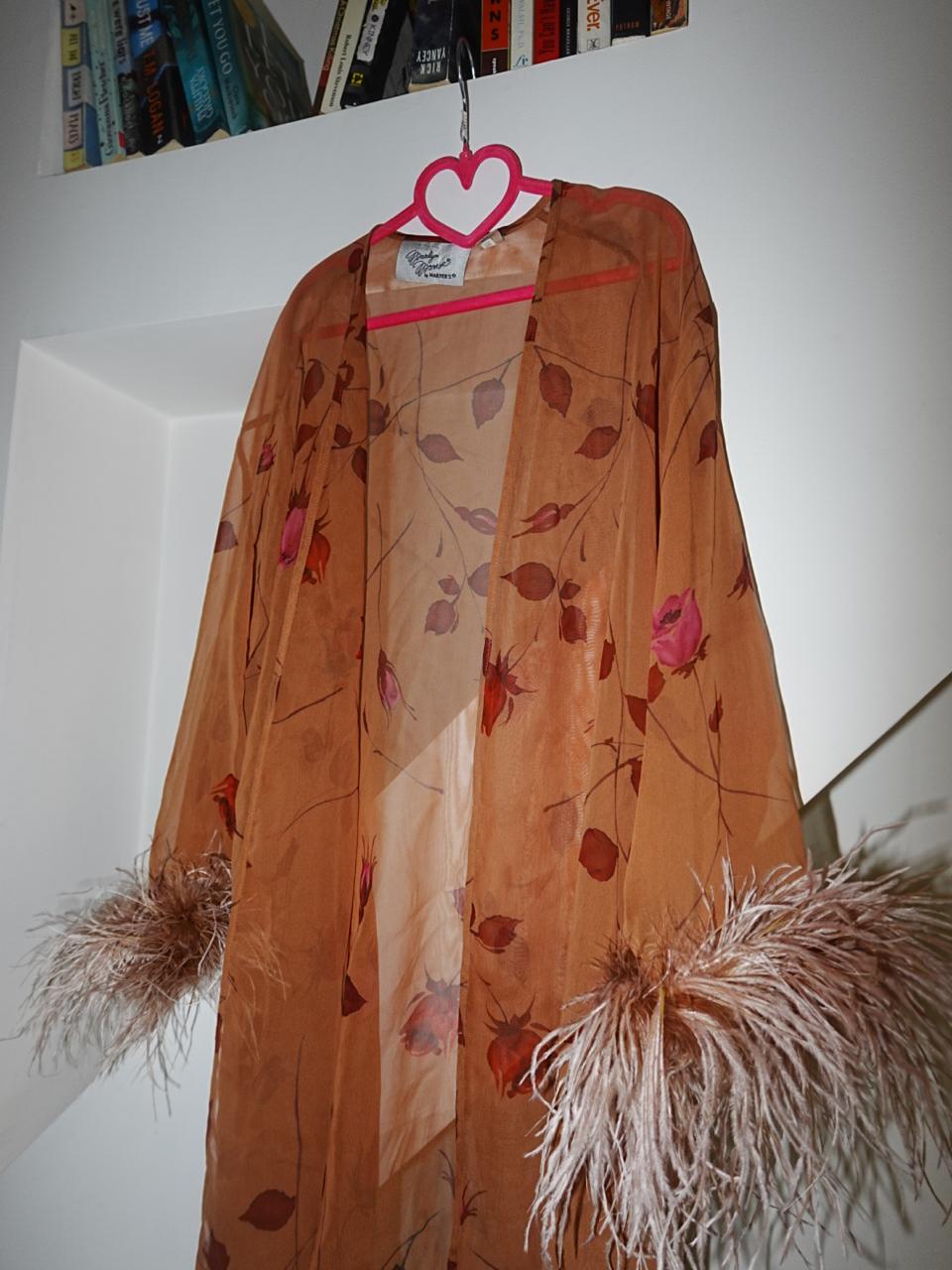 Marilyn Monroe by Warners floral feathered robe
