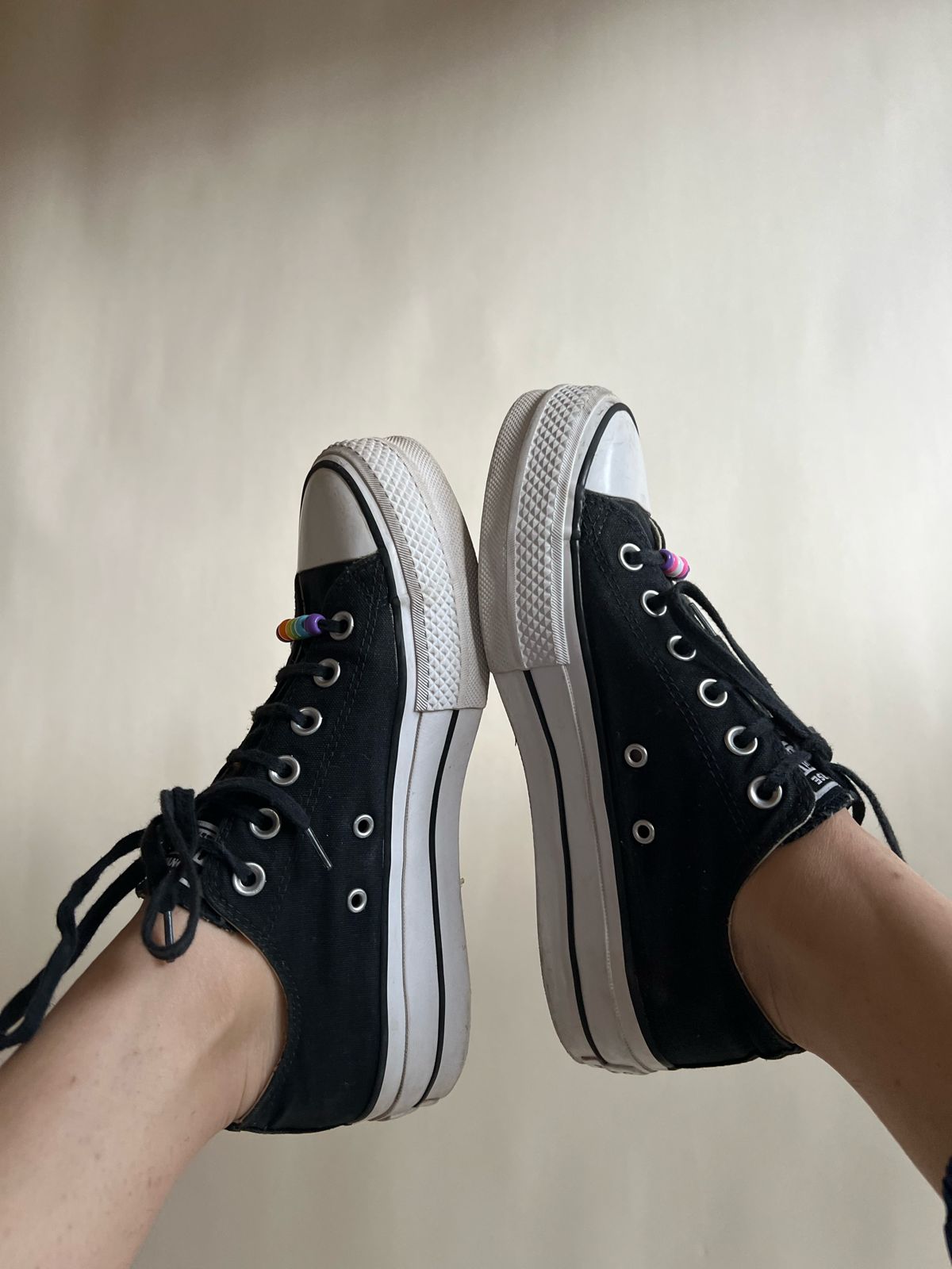 Converse low platform shoes