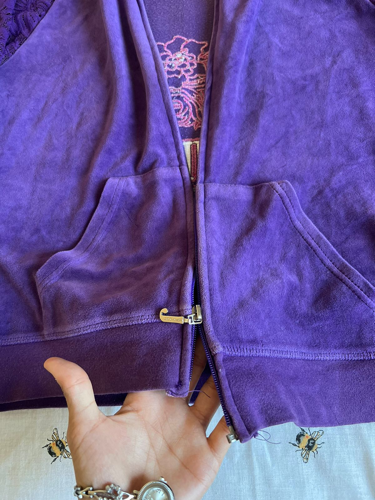 Juicy Couture purple lace sleeves tracksuit jacket