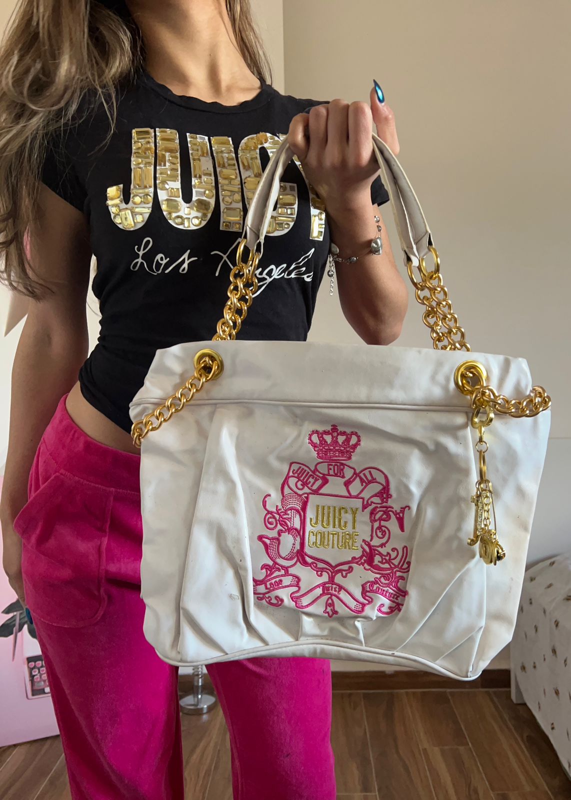 Juicy Couture white leather (not real) bag