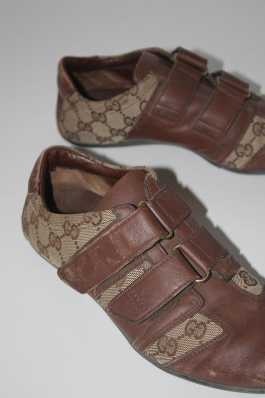 Gucci monogram leather trainers
