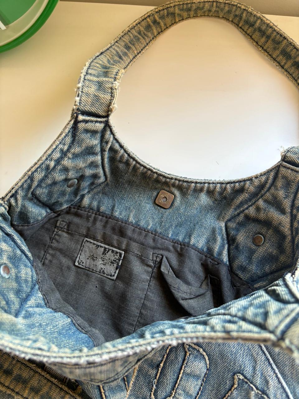 2000s denim shoulder bag