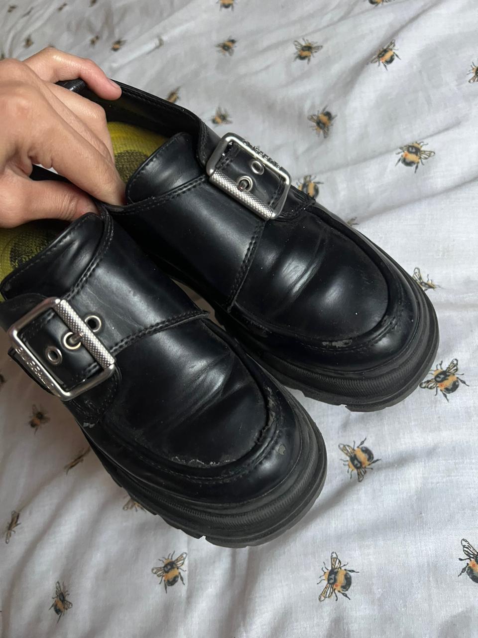 Buffalo leather chunky shoes