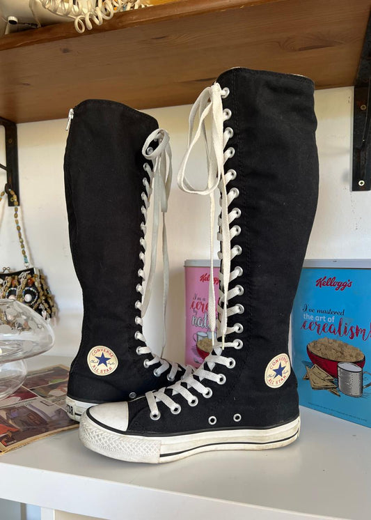 Converse knee high lace up shoes