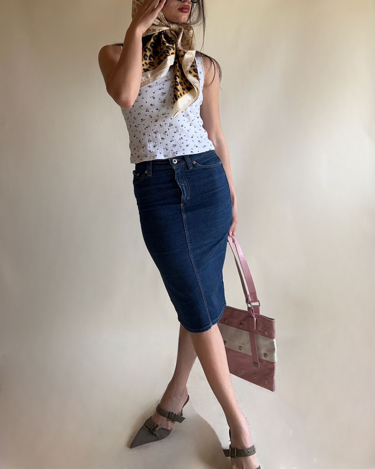 Dolce & Gabbana pencil denim midi skirt