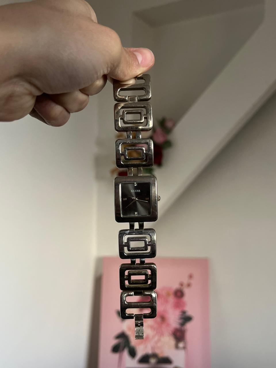 Guess silver y2k watch