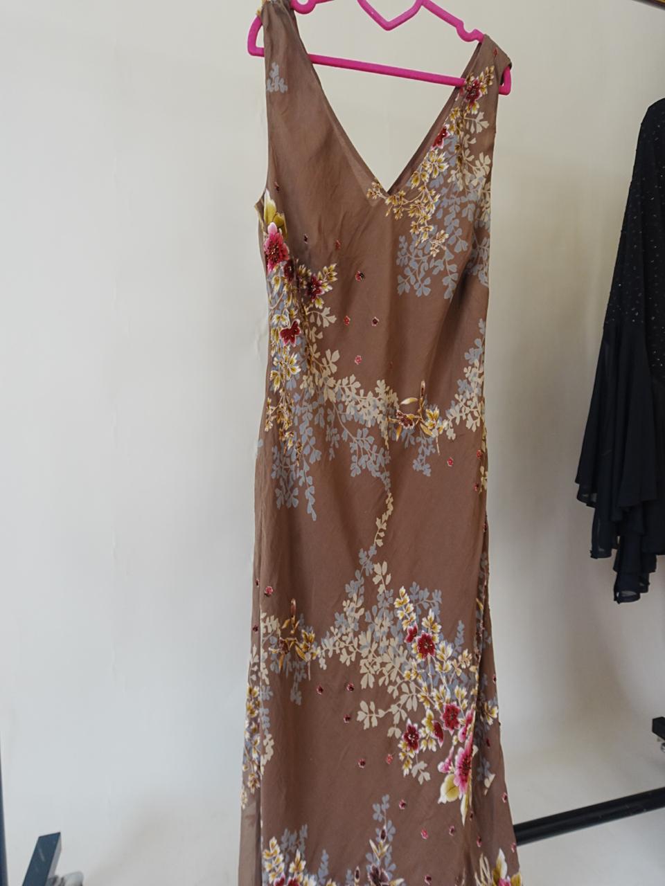 Vintage 2000s midi/maxi floral beaded dress