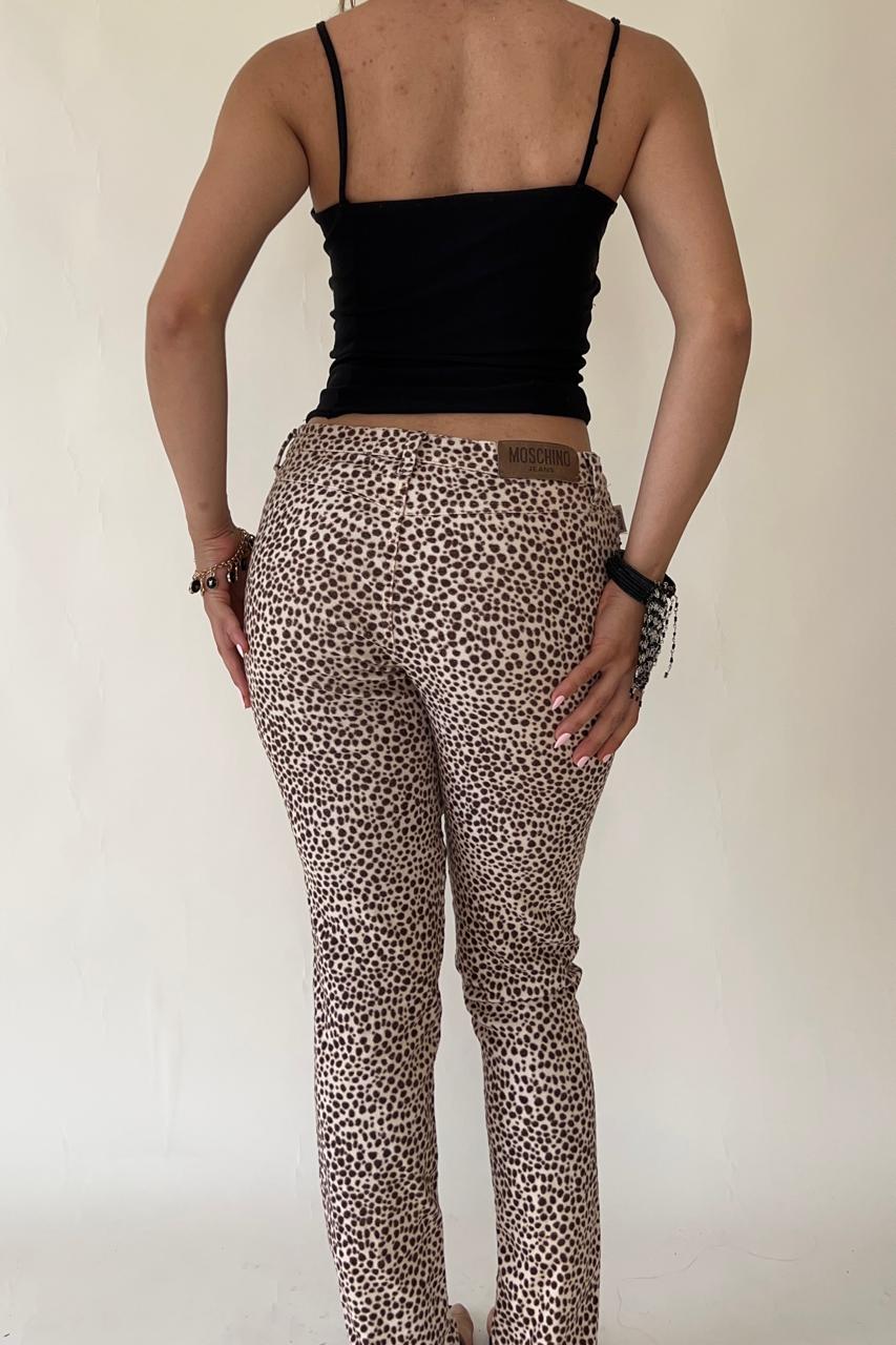 Moschino polka dot mid waist slim fit pants