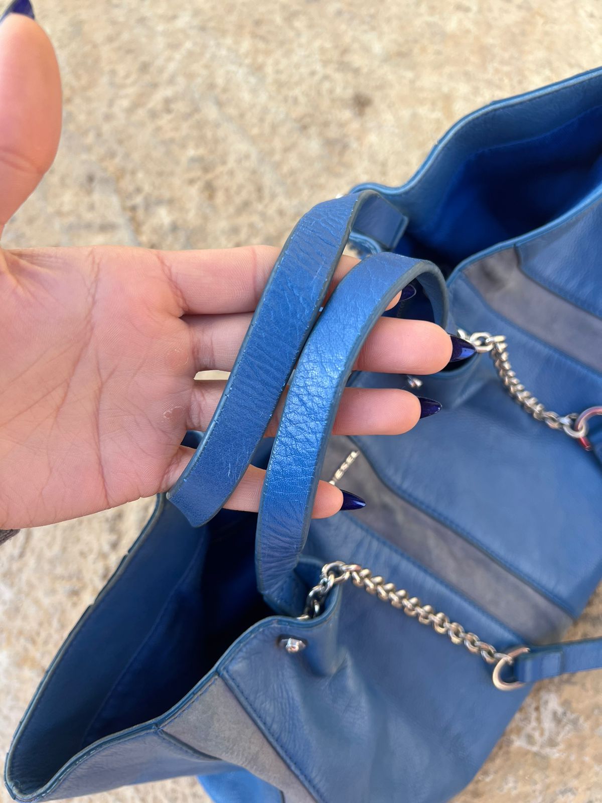 Diesel leather blue big bag