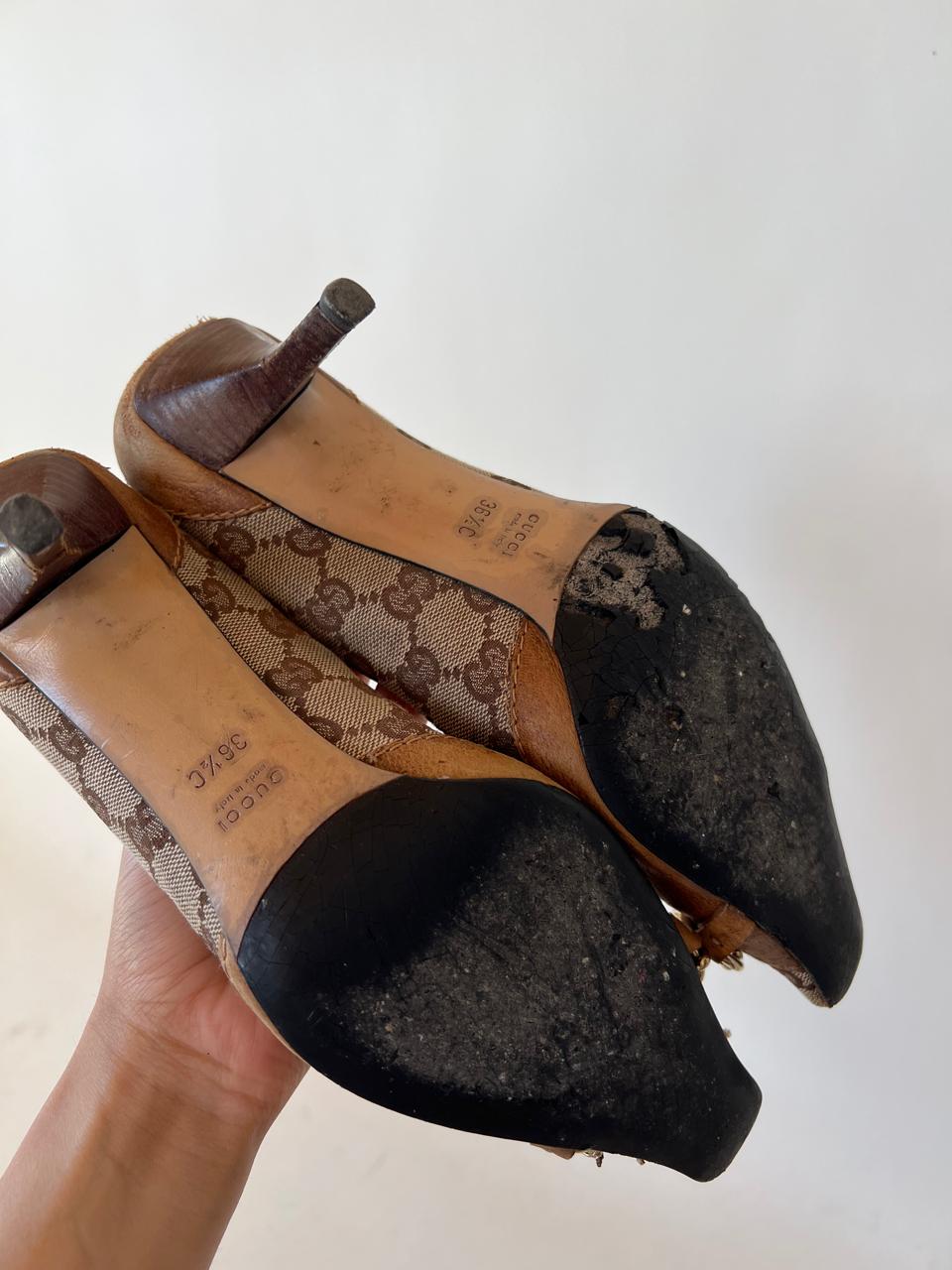 Gucci monogram vintage heels