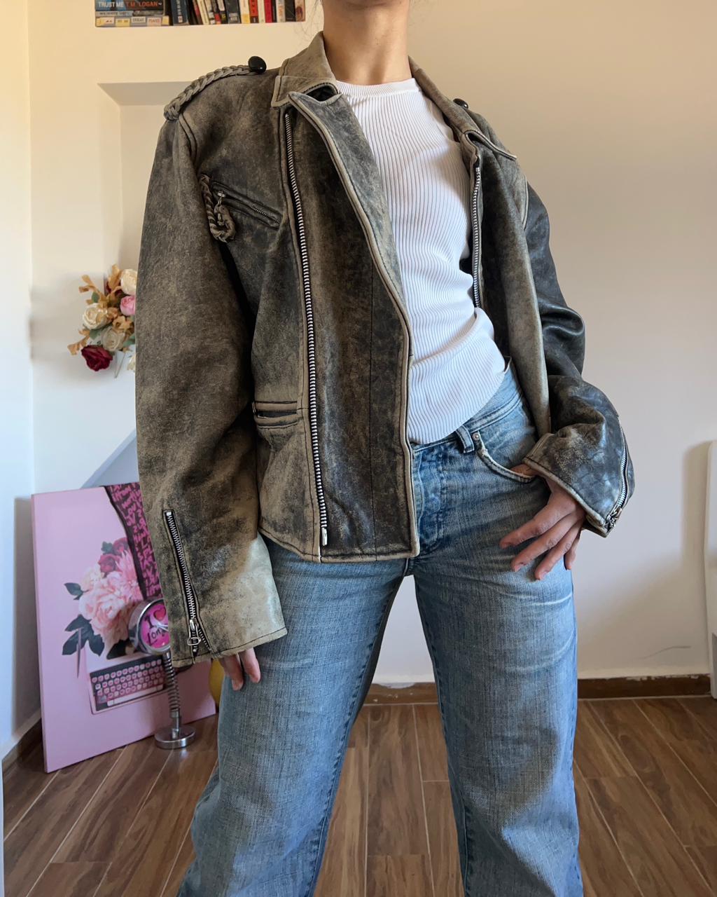 Vintage real leather jacket