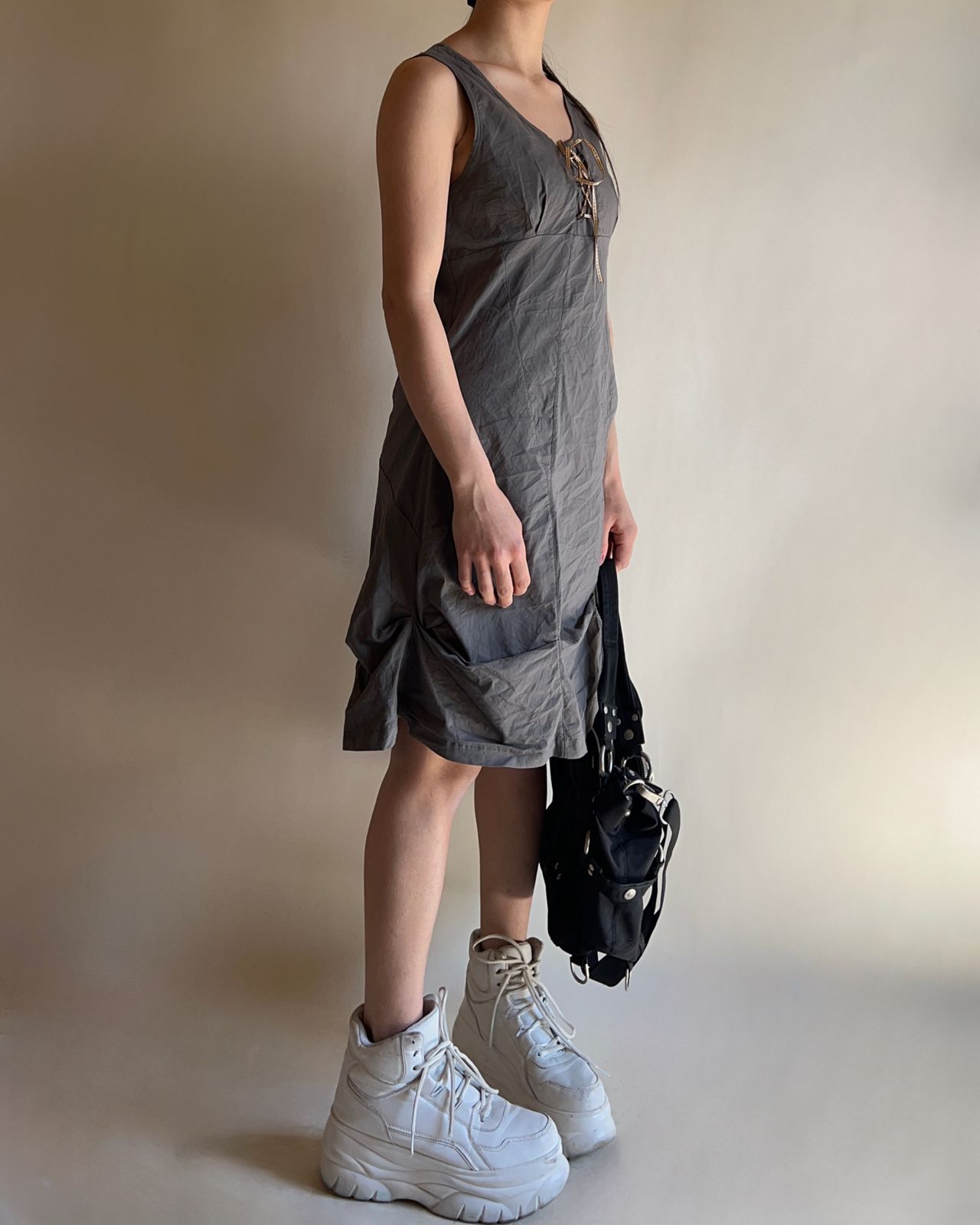 Coyote girls bubble ruched midi dress