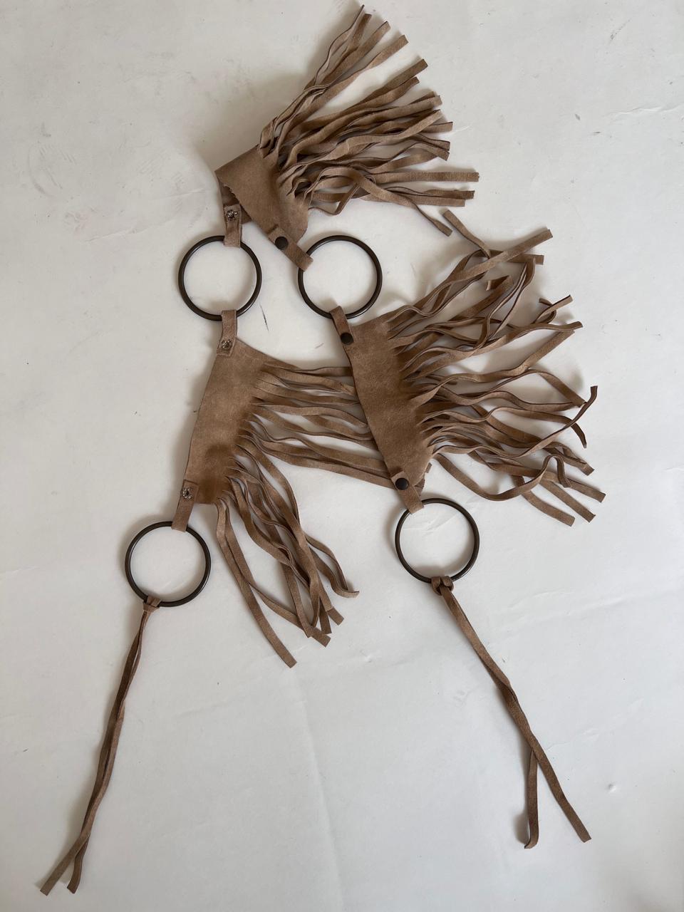 Suede fringed belt