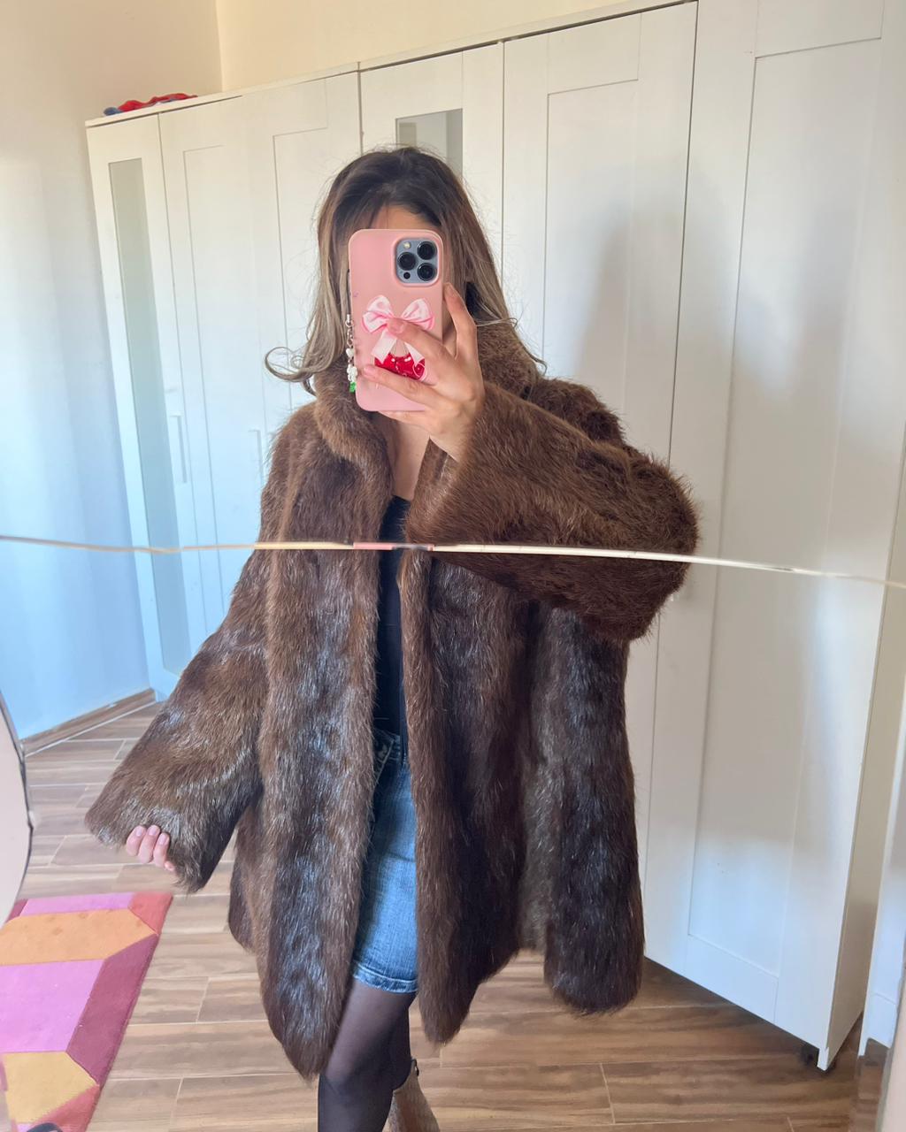 Real mini fur coat